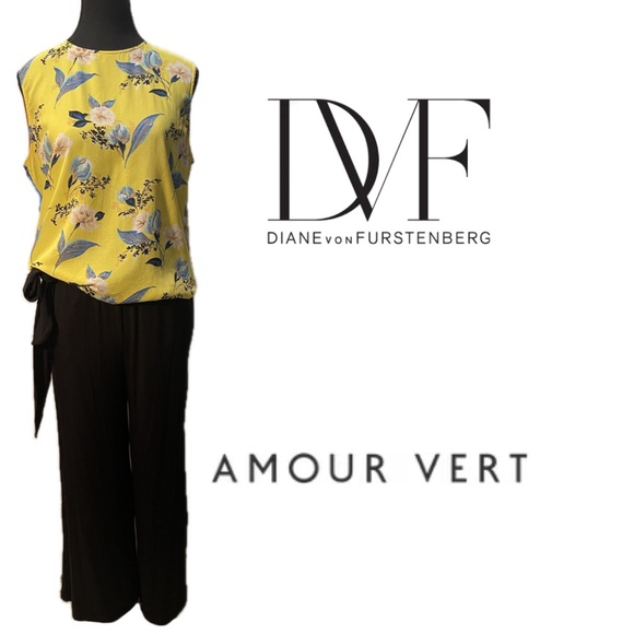 NWT Amour Vert Rowan Black Belted Wide Leg Cotton Knit Casual Pants Women’s XS/S - Picture 5 of 10